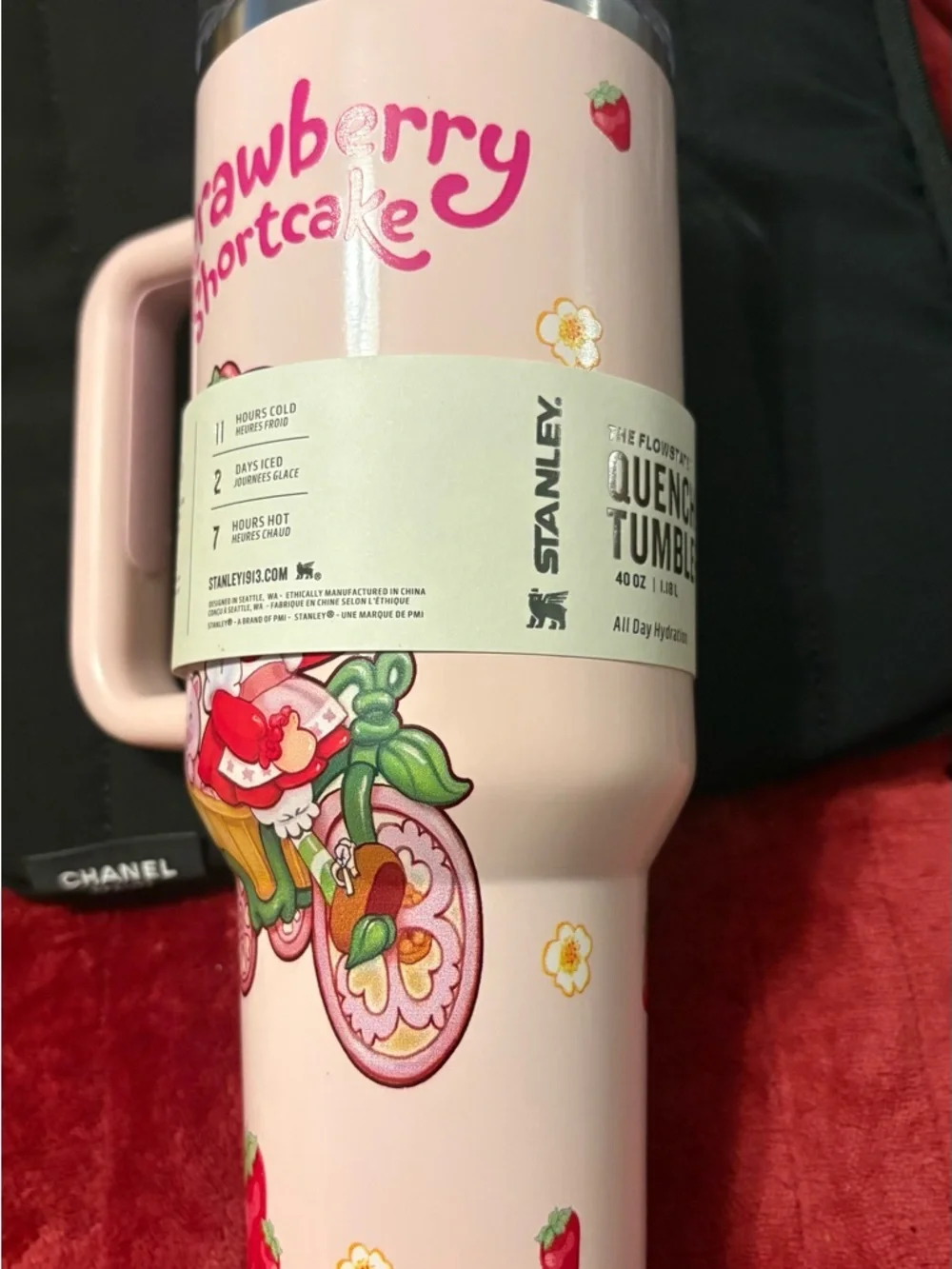 Stanley Pink Strawberry Graphic Tumbler with Handle - Picture 2 of 3
